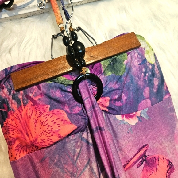 Angela Tropical Beaded Halter Maxi Dress - Picture 3 of 5